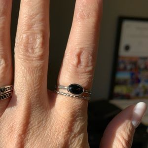 Double Banded Onyx Rings